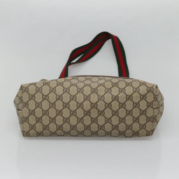 GUCCI GG Supreme Web Sherry Line Tote Bag Pvc Beige Gold 16 002 16 002 - Picture 9 of 16